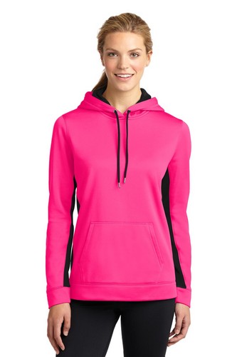 Custom Printed Sport-Tek Ladies Sport-Wick Fleece Colorblock Hooded Pullover - LST235 