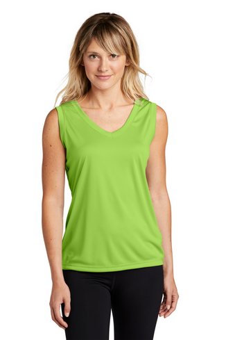 Custom Printed Ladies Sleeveless Competitor V-Neck Tee Sport-Tek  LST352 With Logo