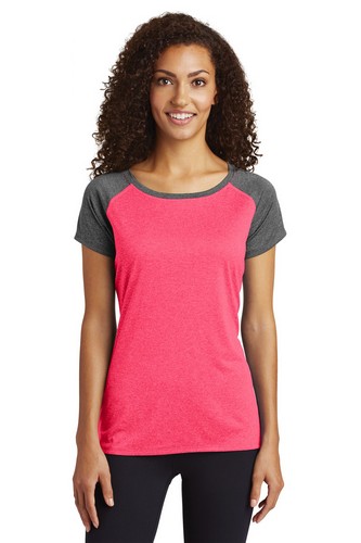 Custom Printed  Sport-Tek Ladies Heather-On-Heather Contender Scoop Neck Tee - LST362 