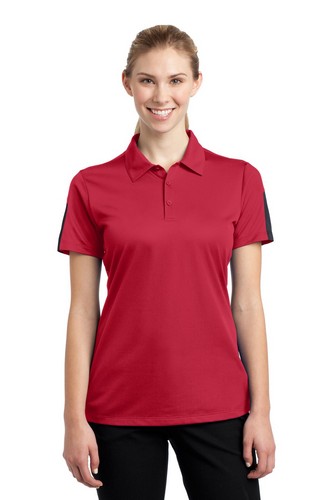 Custom Embroidered  Sport-Tek Ladies PosiCharge Active Textured Colorblock Polo - LST695 