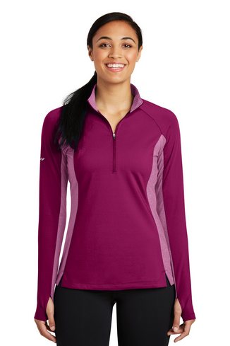 Custom Embroidered  Sport-Tek Ladies Sport-Wick Stretch Contrast 1/2-Zip Pullover - LST854 