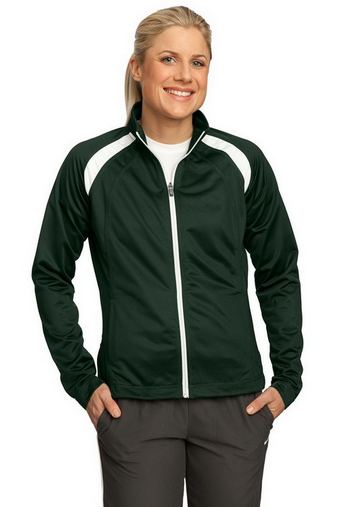 Custom Logo  Sport-Tek Ladies Tricot Track Jacket LST90  Embroidered