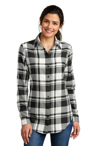 Custom Embroidered  Port Authority Ladies Plaid Flannel Tunic - LW668 