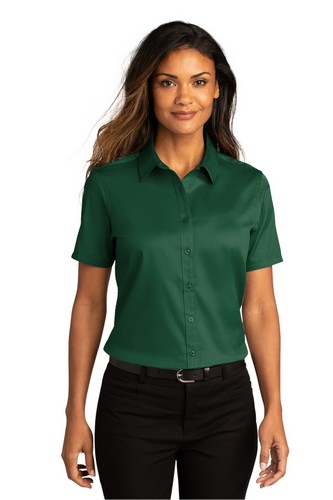 Custom Embroidered Port Authority Ladies Short Sleeve SuperPro ReactTwill Shirt. LW809 With logo