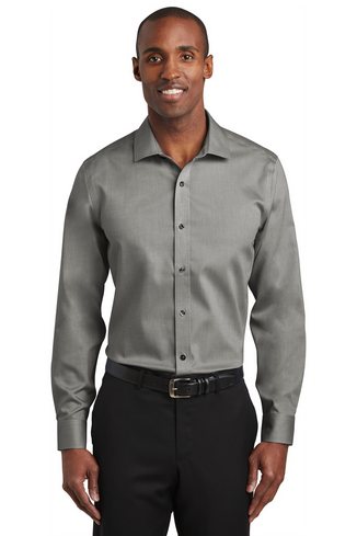 Custom Embroidered Red House Slim Fit Pinpoint Oxford Non-Iron Shirt. RH620 With Logo