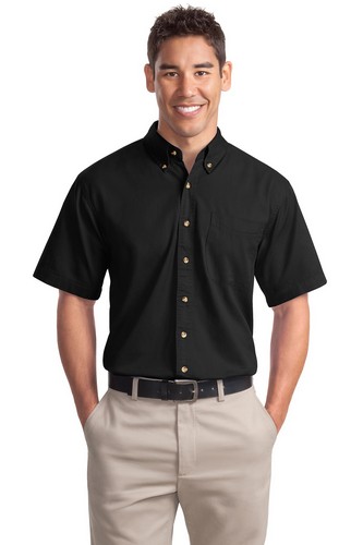 Custom Embroidered  Short Sleeve Twill Dress Shirt. Port Authority - S500T  With Logo