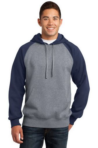 Custom Printed  Sport-Tek Raglan Colorblock Pullover Hooded Sweatshirt - ST267 