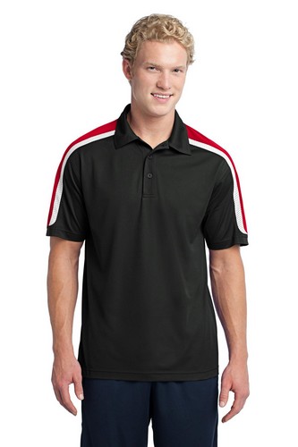 Custom Logo  Tricolor Shoulder Micropique Sport Wick Polo - ST658 Embroidered