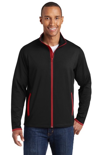 Custom Logo Sport-Tek Sport-Wick Stretch Contrast Full-Zip Jacket - ST853 