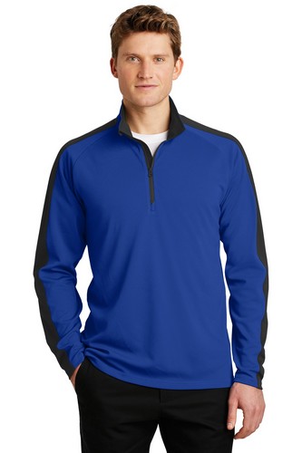 Custom Embroidered  Sport-Tek Sport-Wick Textured Colorblock 1/4-Zip Pullover - ST861 