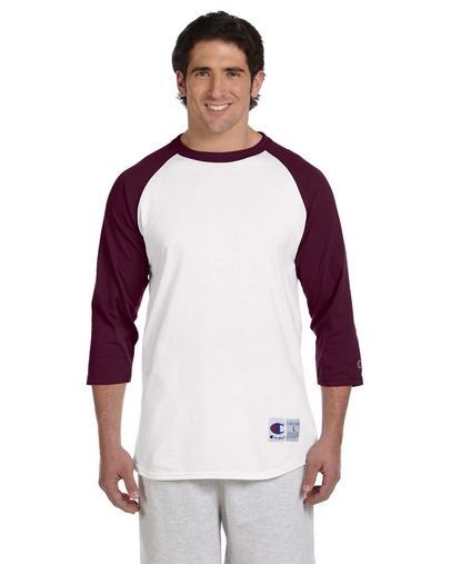 Custom Printed  Champion Raglan Baseball T-Shirt - T1397 