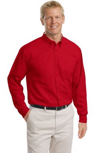 Custom Embroidered  Tall Long Sleeve Easy Care Dress Shirt. Port Authority - TLS608  With Logo 