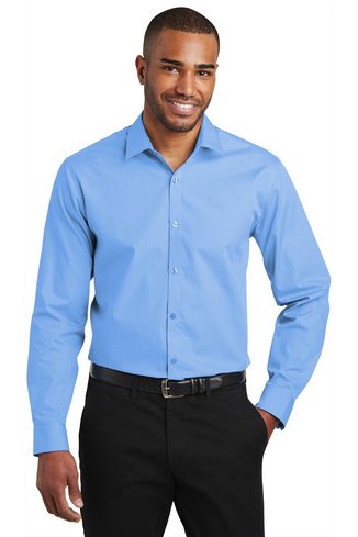 Custom Embroidered  Port Authority Slim Fit Carefree Poplin Shirt - W103 