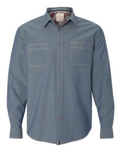 Custom Embroidered  Weatherproof Vintage Chambray Long Sleeve Shirt - 154885 