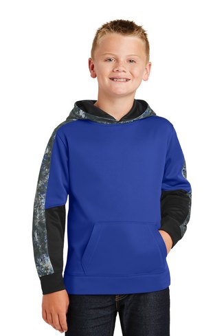 Custom Printed  Sport-Tek Youth Sport-Wick Mineral Freeze Fleece Colorblock Hooded Pullover - YST231 