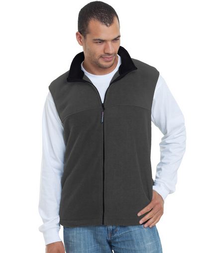 Custom Embroidered  Bayside USA Made Full Zip Polar Fleece Vest - BA1120 