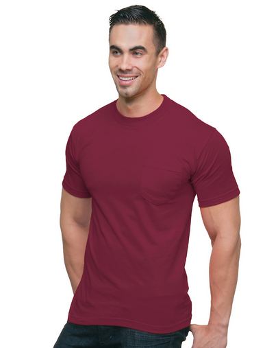 Custom Printed  Bayside Adult Cotton Pocket T-Shirt - BA3015 