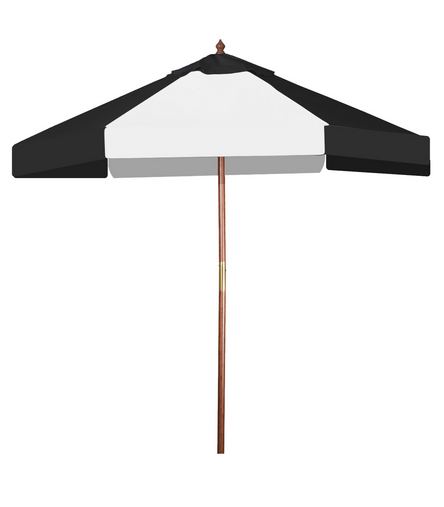 Custom Logo  7' Bamboo Market Umbrella With Valance 