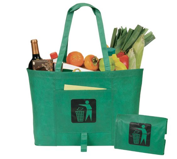 Custom Printed  Eco Friendly Fold-Up Shopping Tote Bag - TB-9173  With Logo