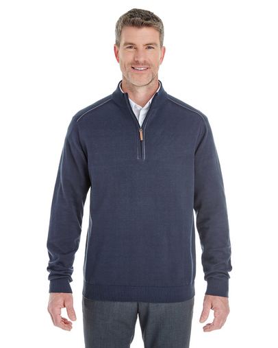 Custom Embroidered  Devon & Jones Manchester Fully-Fashioned Quarter-Zip Sweater - DG478 