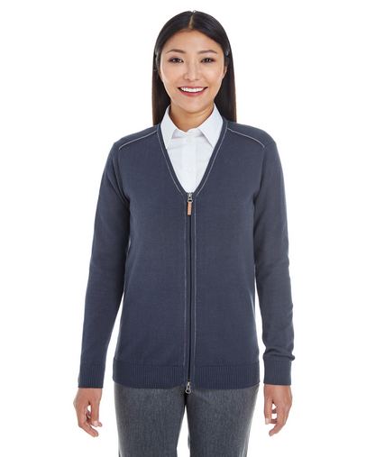 Custom Embroidered  Devon & Jones Ladies' Manchester Fully-Fashioned Full-Zip Sweater - DG478W 