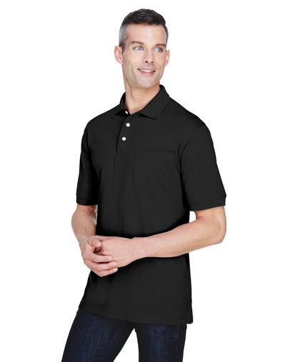 Custom Embroidered  Harriton Men's Easy Blend Polo with Pocket - M265P 