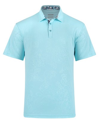 Custom Embroidered Men's Ehrman Polo - AQUA - S With Logo