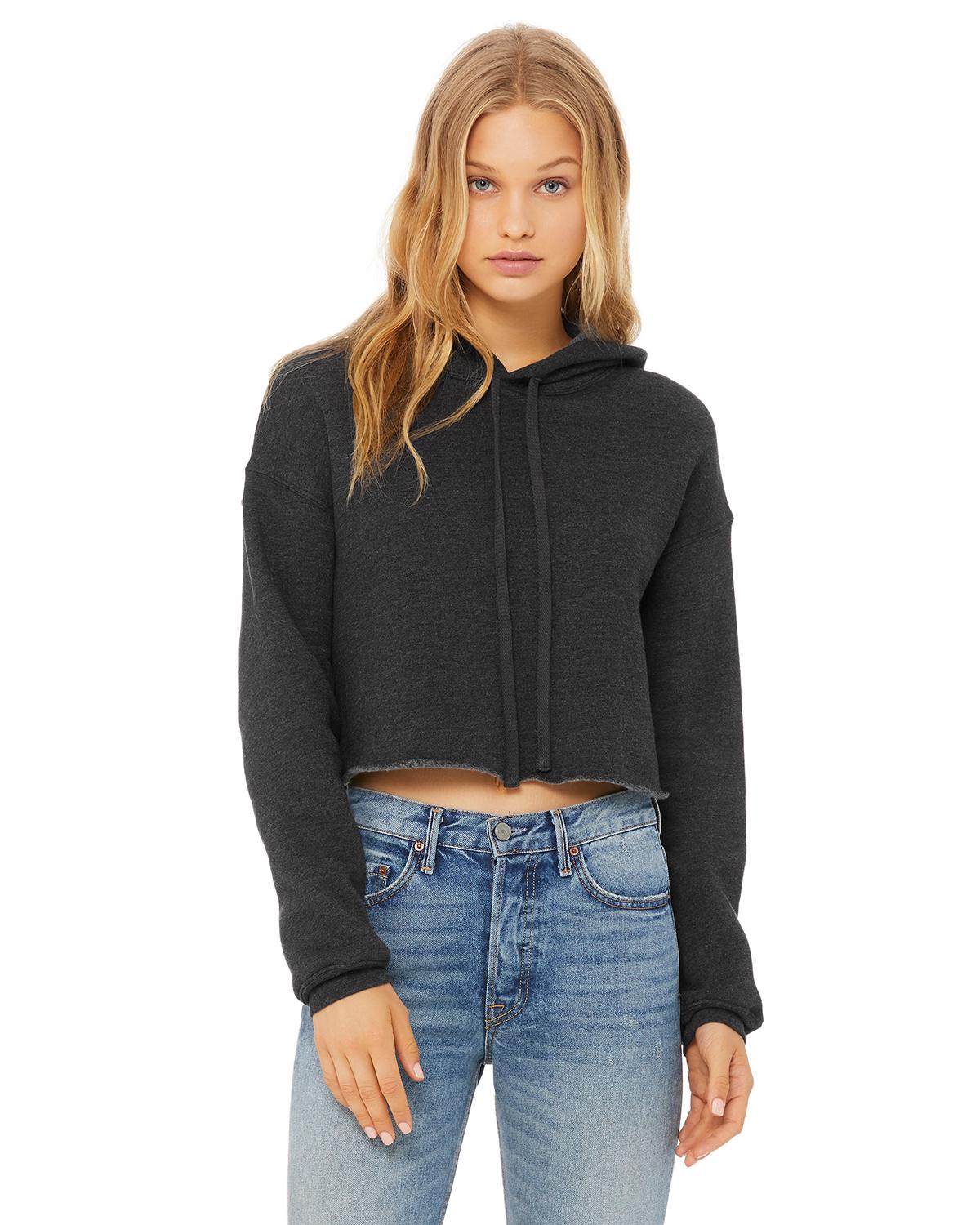 7502 women's cropped fleece hoodie